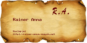Rainer Anna névjegykártya